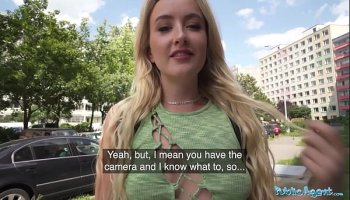 public agent hot young blonde wants strangers big cock for content creation