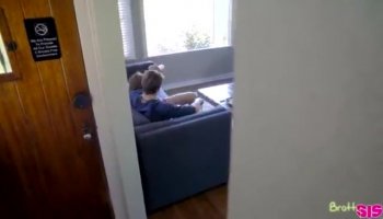 Cute teen fucking sexy grandma with strapon